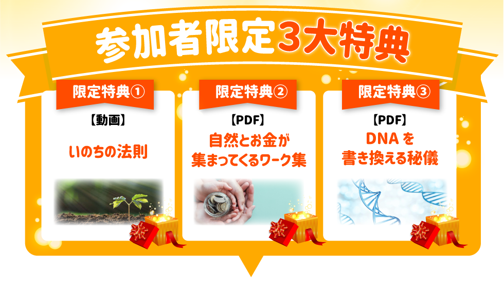 参加者3大特典